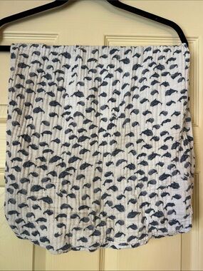 Whale Print Muslin Changing Pad Fitted Sheet - White & Navy